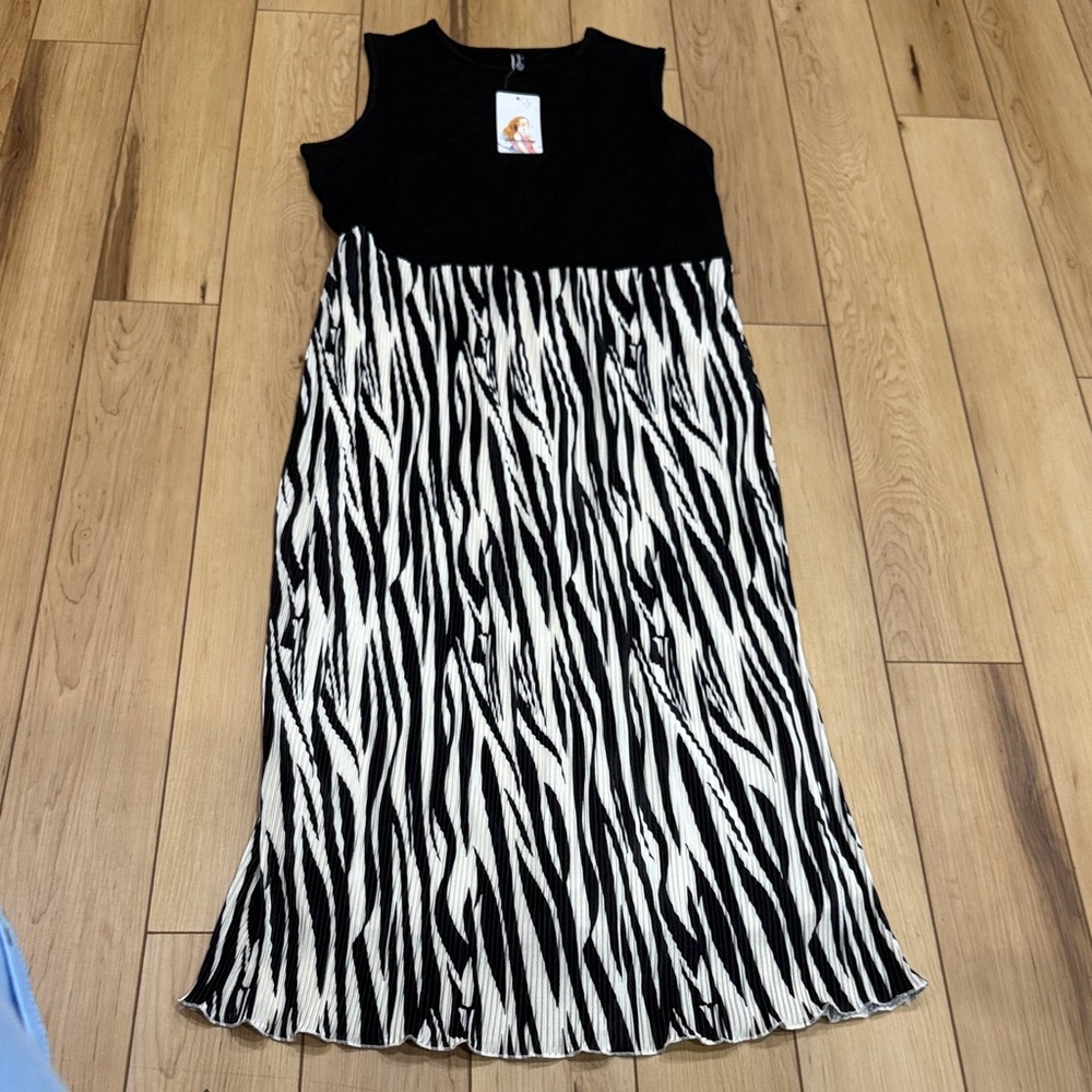 Pretty Garden Elegant Zebra Pattern Dress